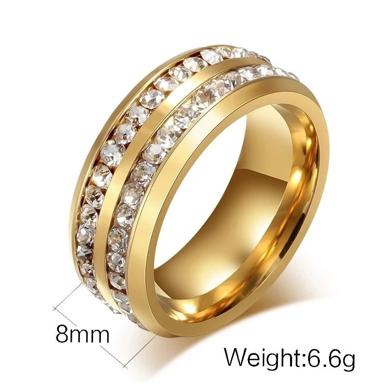 Couple Ring Fashion Wedding Rings For Men Women Cubic Zirconia Ring Engagement Jewelry Accessories Lover Gift