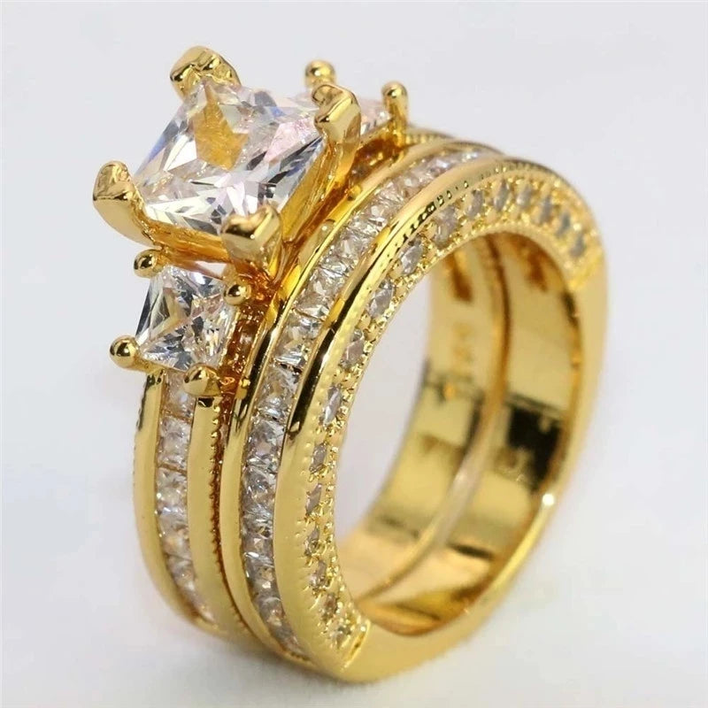 Couple Ring Fashion Wedding Rings For Men Women Cubic Zirconia Ring Engagement Jewelry Accessories Lover Gift