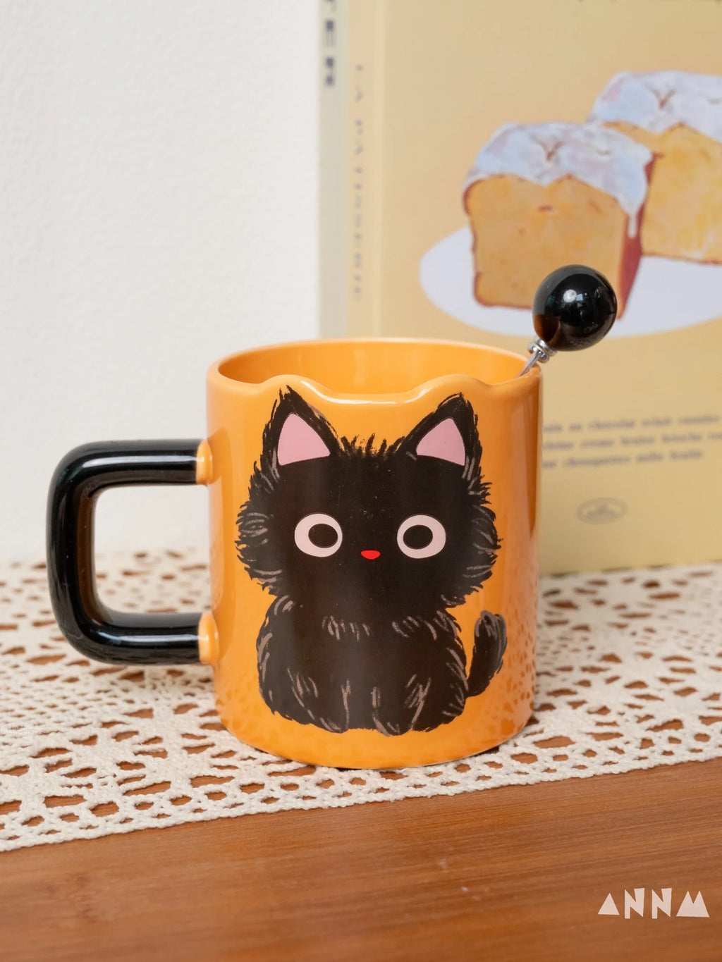 Ceramic  Head Mugs with Spoons Cute Animal Design Drinking Water Cups for Couples Home Office Birthday Gifts