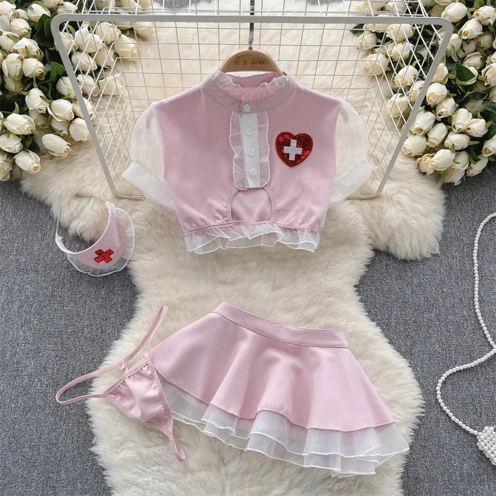 Female Sleevless Halter Playsuits Lace Sheer Open Crotch Lingerie Rompers Women Erotic Hollow Out Sexy Bodysuits Bow Jumpsuit