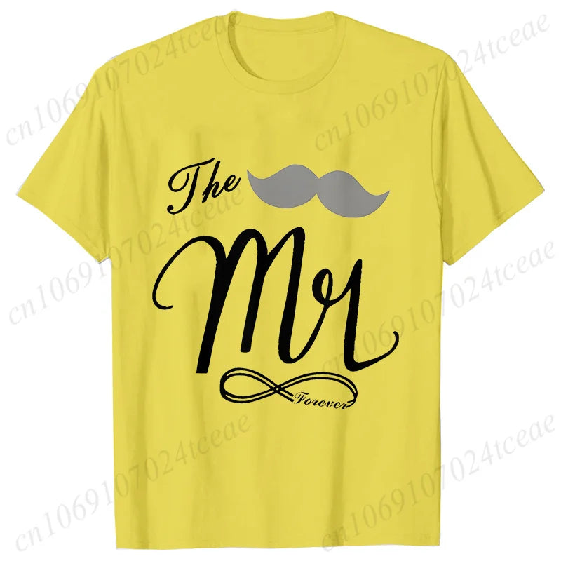 Personalized Mr. and Mrs. Shirt,Wifey Hubby T-shirts,Just Married Tops,Wedding Anniversary Gift,Matching Couples Lover Shirts