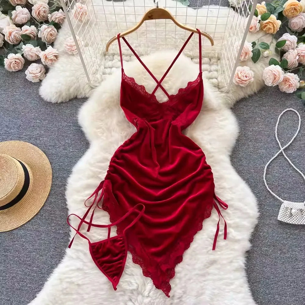 Female Sleevless Halter Playsuits Lace Sheer Open Crotch Lingerie Rompers Women Erotic Hollow Out Sexy Bodysuits Bow Jumpsuit