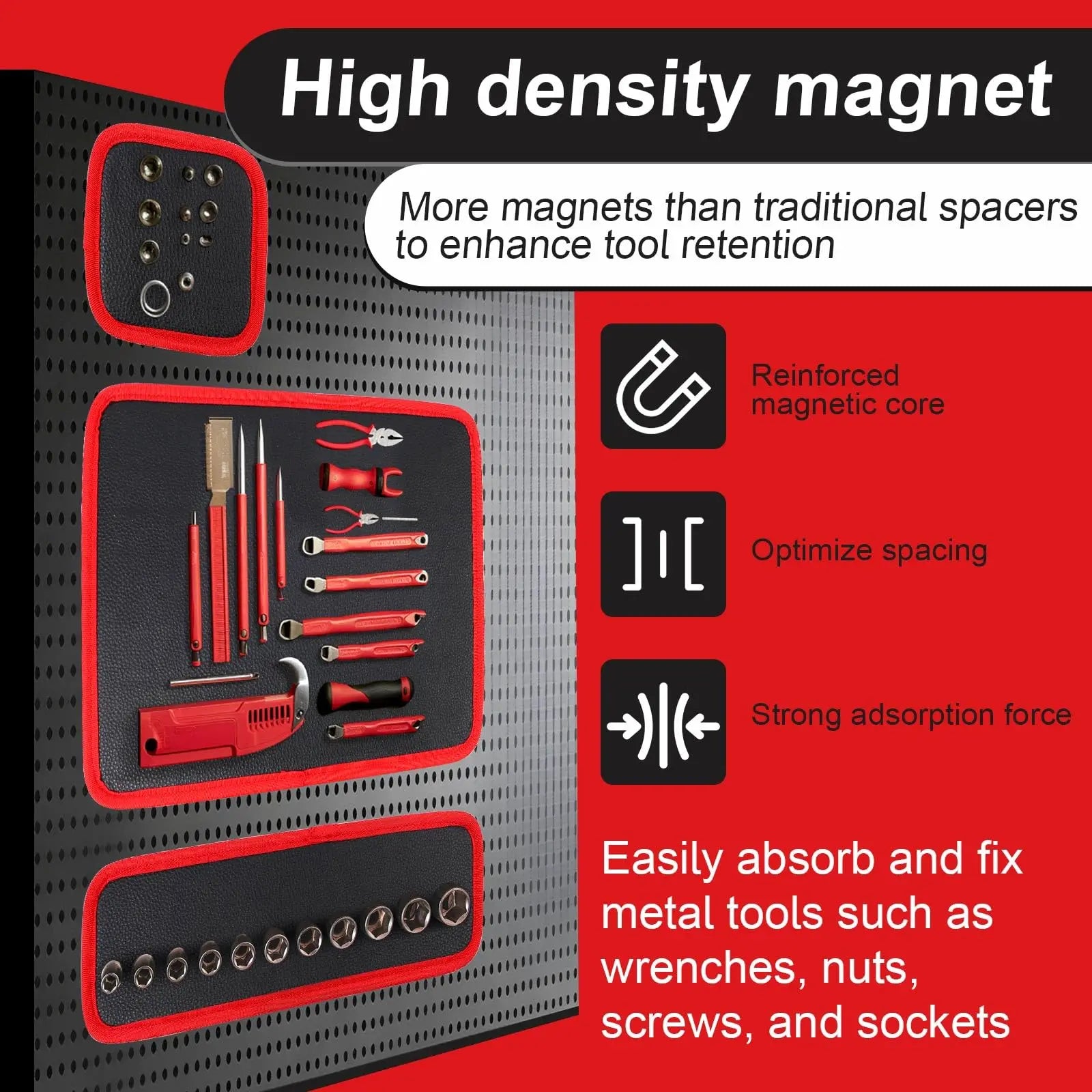 New Magnetic Tool Mat, Space Saving Wall Mount, Quick Organization, Improve Workshop Efficiency, Portable Tool Rack and Pad