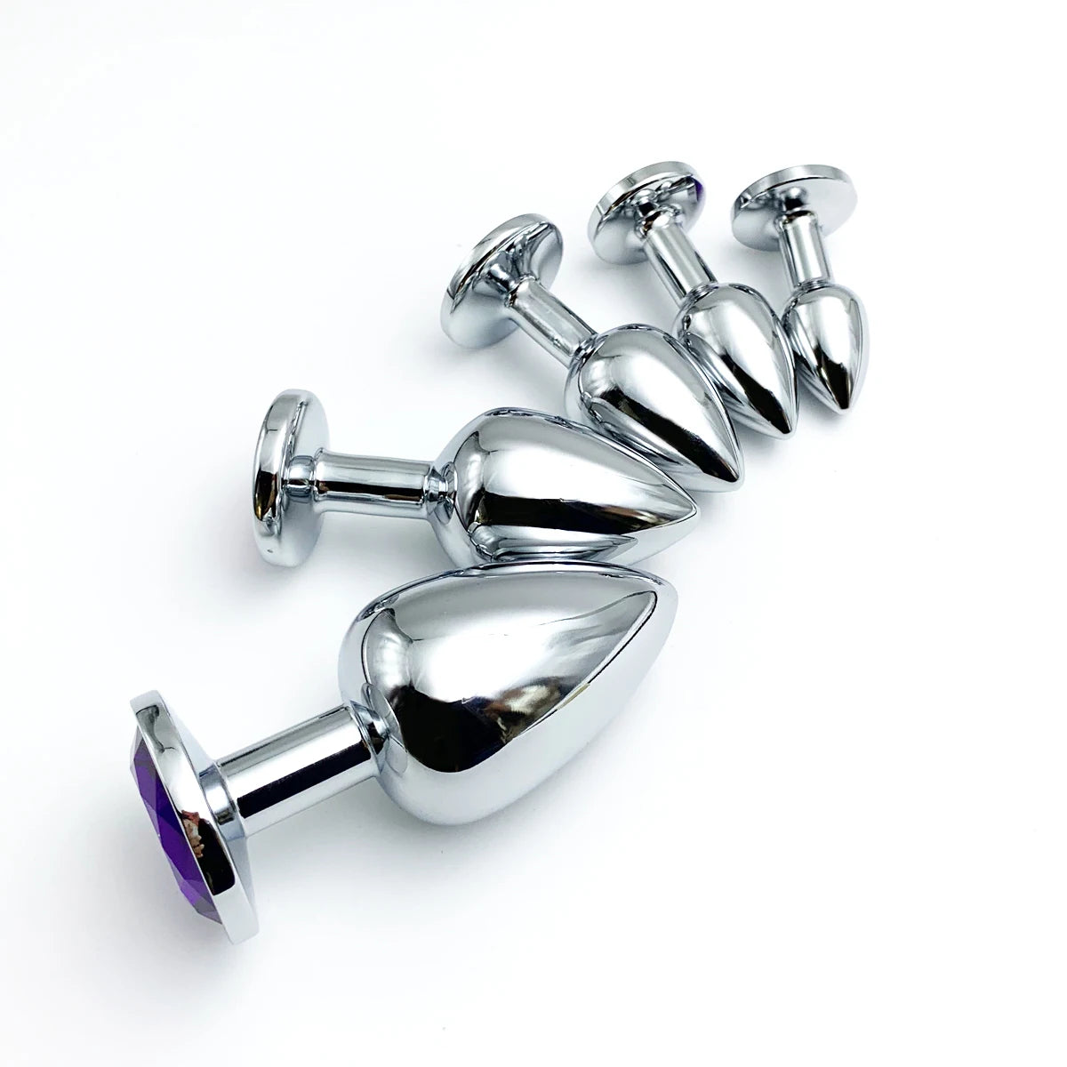 Metal Anal Plug Set with Jewel Base – 5 Sizes for Beginners to Advanced
