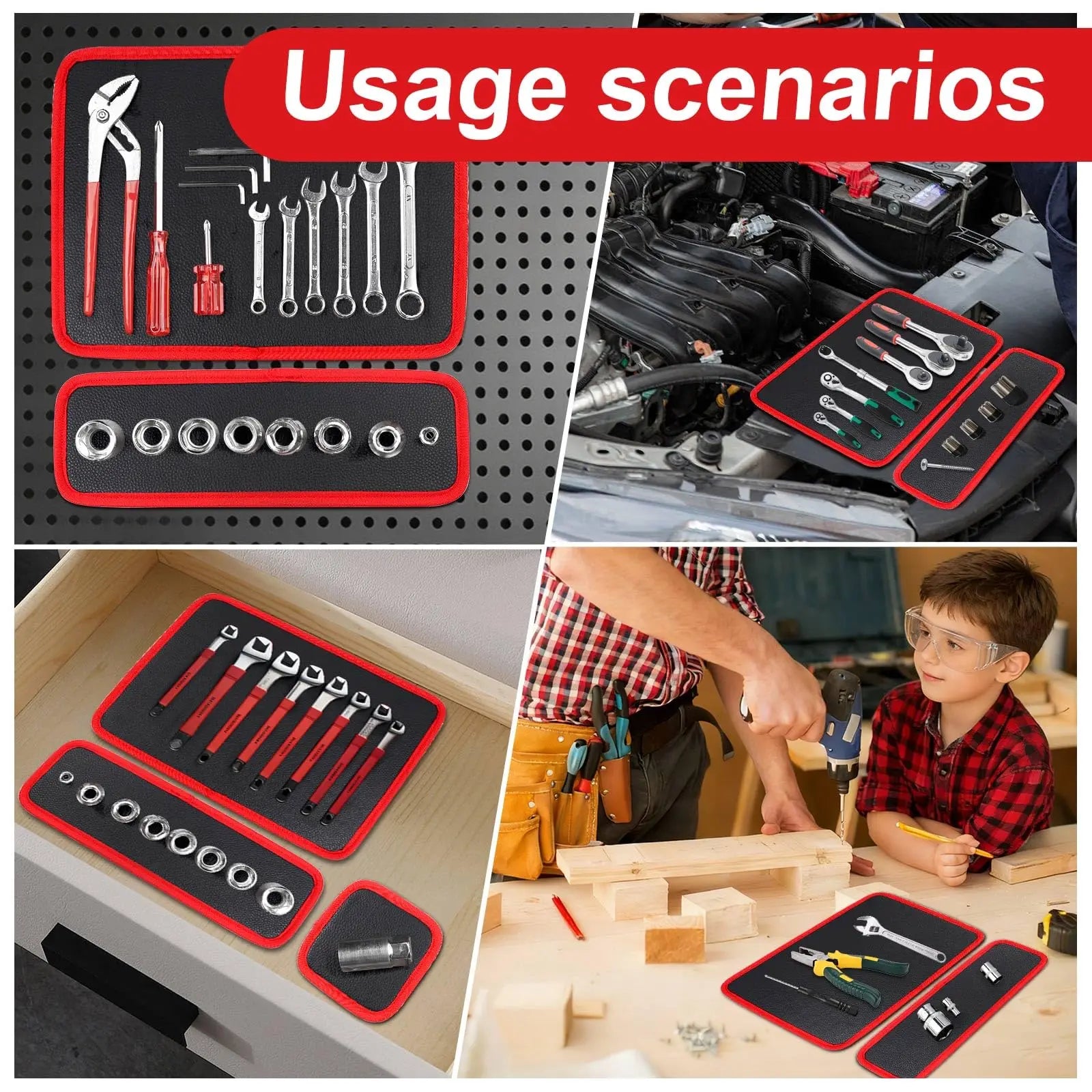 New Magnetic Tool Mat, Space Saving Wall Mount, Quick Organization, Improve Workshop Efficiency, Portable Tool Rack and Pad