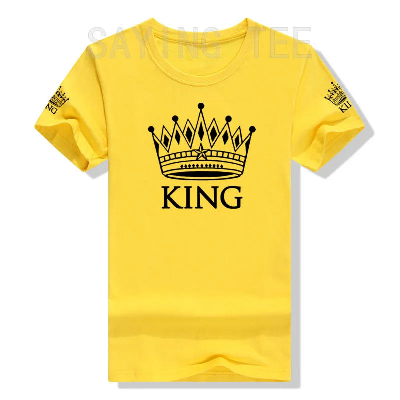 Matching Shirts for Couples Set for Him and Her King Queen T-Shirts Boyfriends Girlfriends Clothes Short Sleeve Graphic Tee Tops