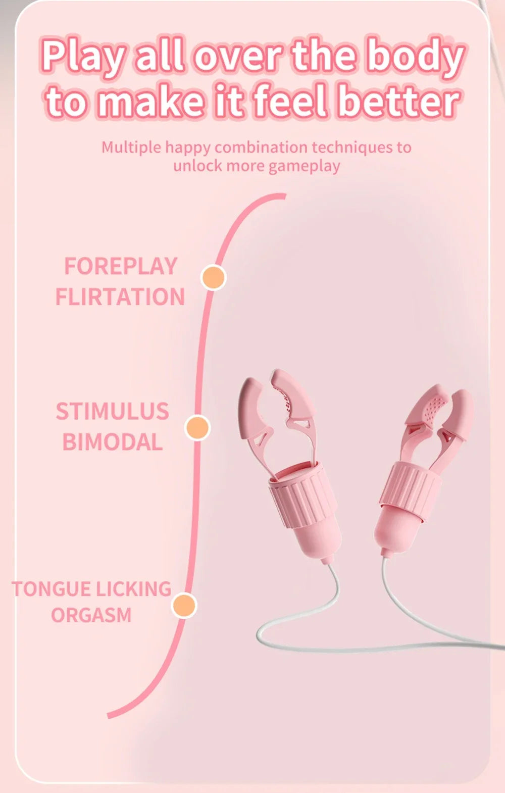 Vibrating Nipple Clamp Vibrator Female Breast Massage Labia Clitoris Clip Stimulation Massager Adult Sex Toy For Women