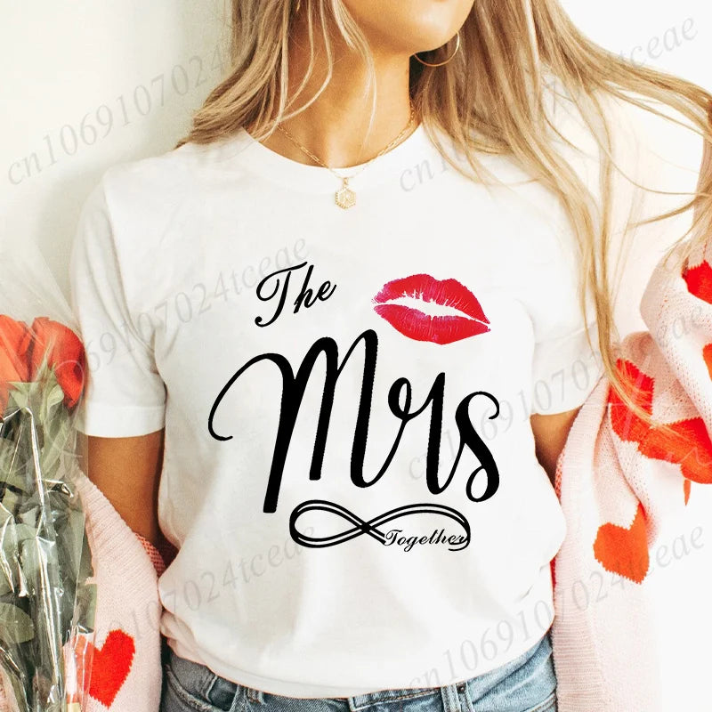 Personalized Mr. and Mrs. Shirt,Wifey Hubby T-shirts,Just Married Tops,Wedding Anniversary Gift,Matching Couples Lover Shirts