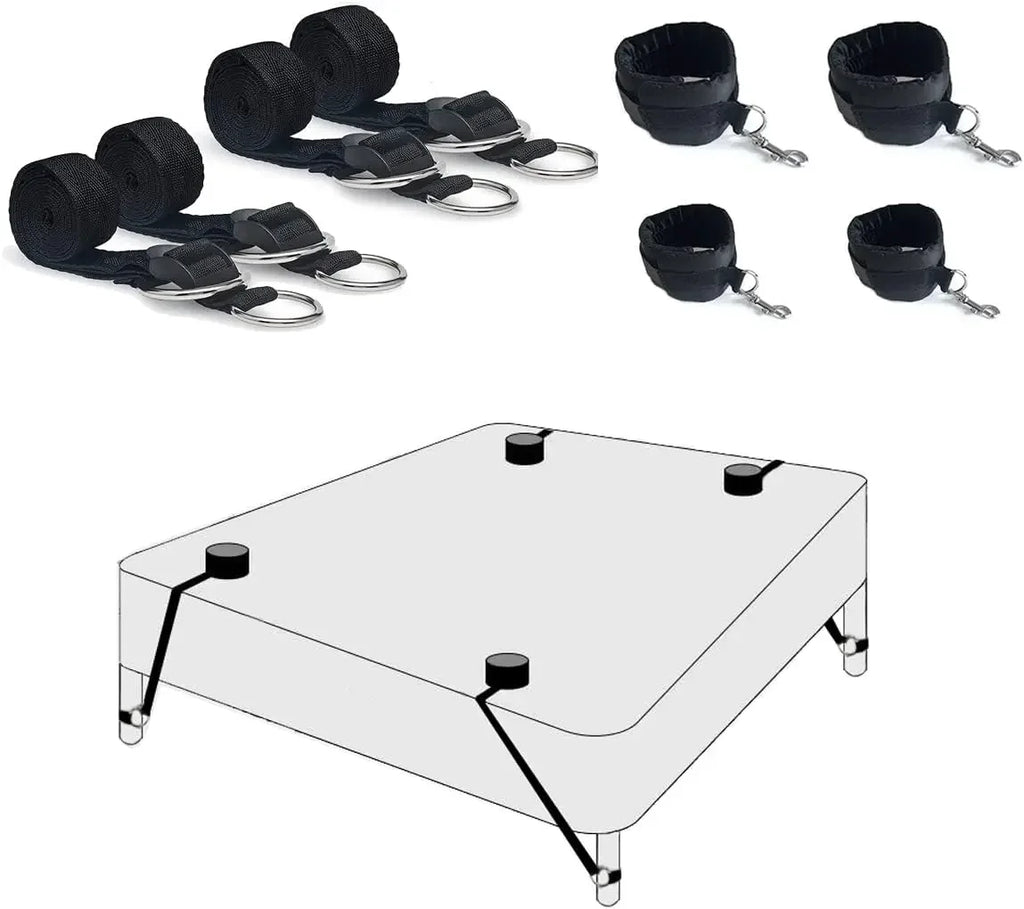 Bed BDSM Kit Set Sex Toy Handcuffs for Couple Woman Adult Supplies BDSM Restraints Bed Bondage Rope Sexual Handcuffs Sexy Game