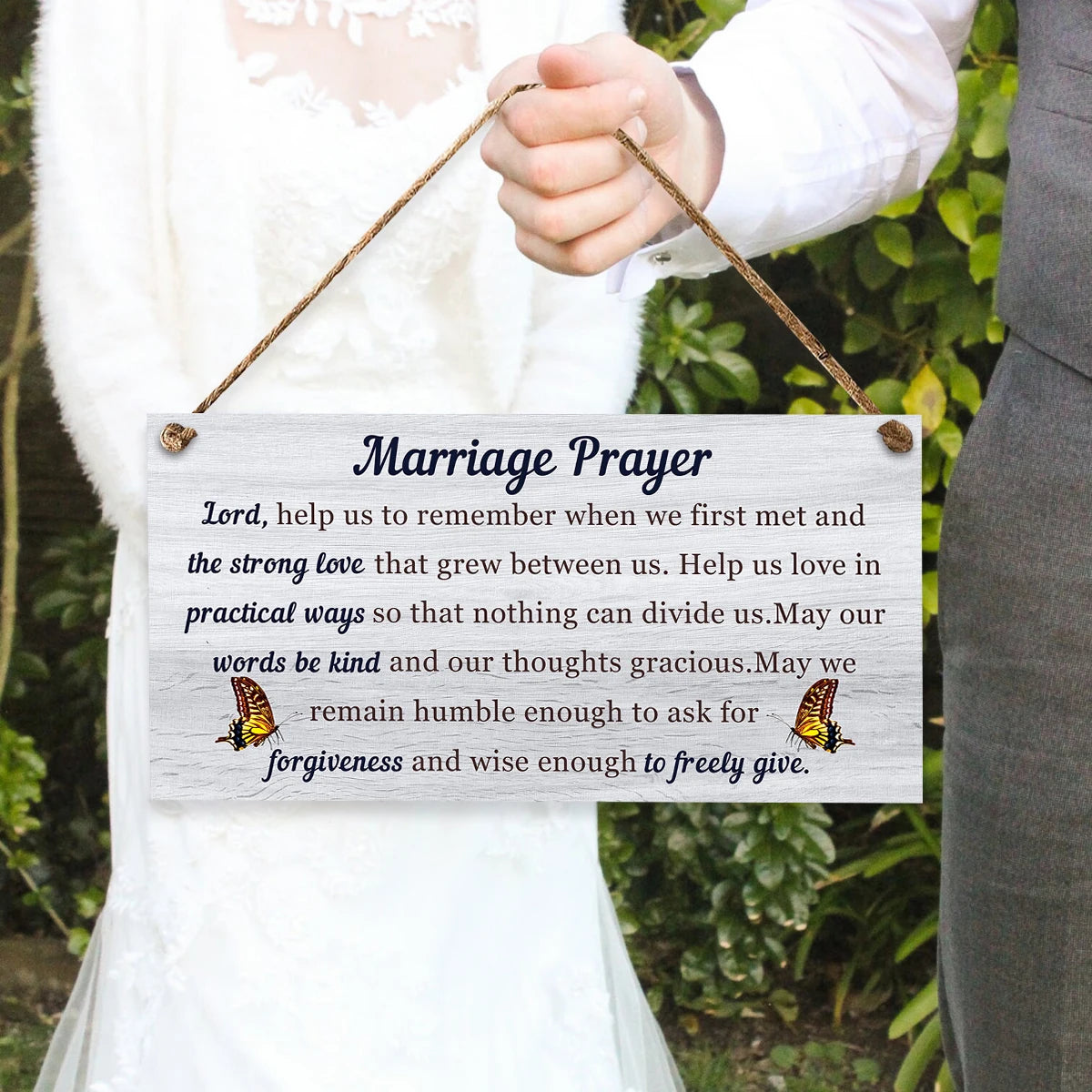 Marriage Prayer Wood Plaque,Decorative Wall Art Room Decor, Farmhouse Hanging Wood Sign,Christian Wall Decor,Wedding Decoration