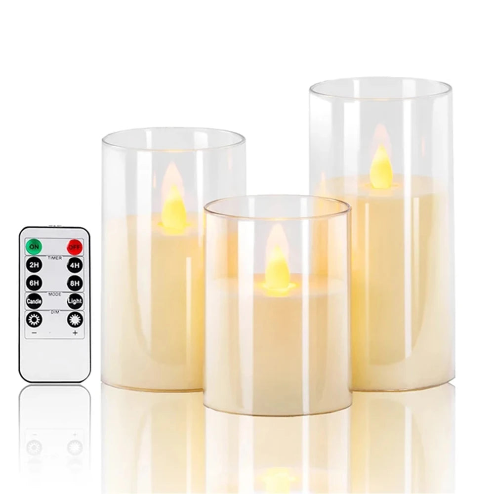 LED lights electronic candles LED candle decorations acrylic candles complete set of remote control timers Christmas and wedding