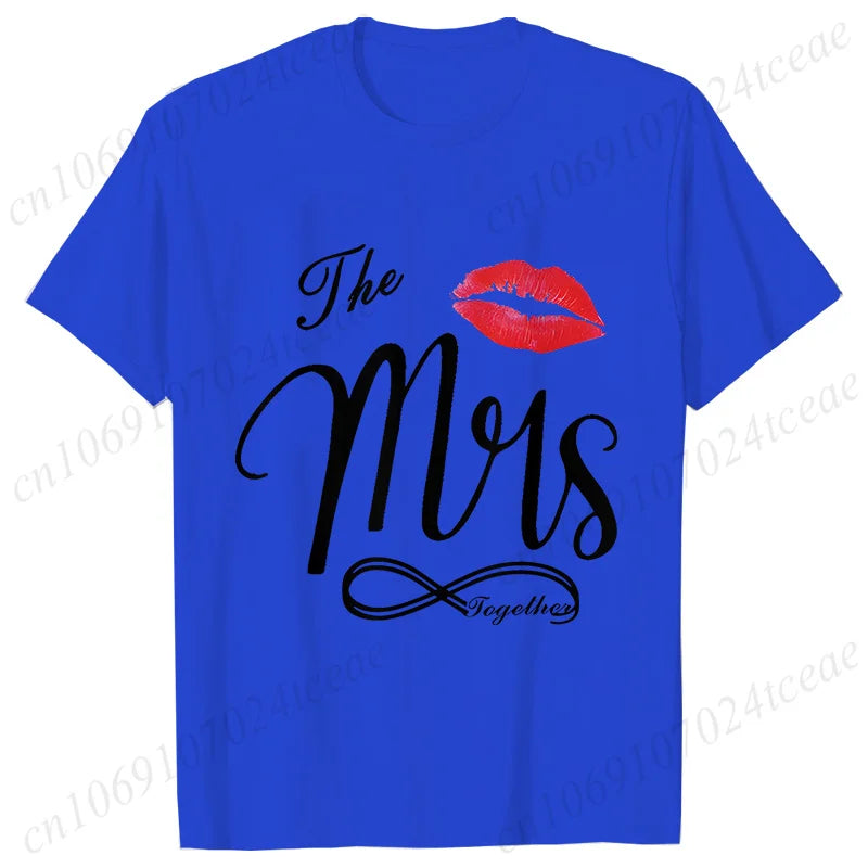 Personalized Mr. and Mrs. Shirt,Wifey Hubby T-shirts,Just Married Tops,Wedding Anniversary Gift,Matching Couples Lover Shirts
