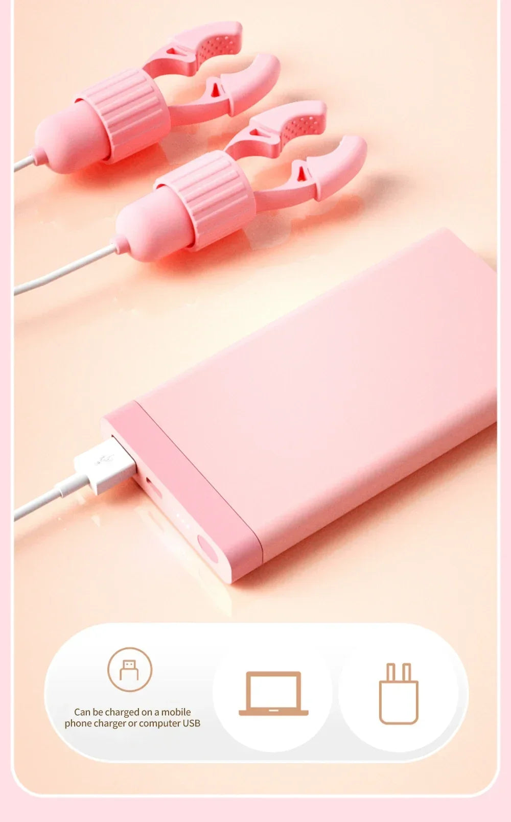 Vibrating Nipple Clamp Vibrator Female Breast Massage Labia Clitoris Clip Stimulation Massager Adult Sex Toy For Women