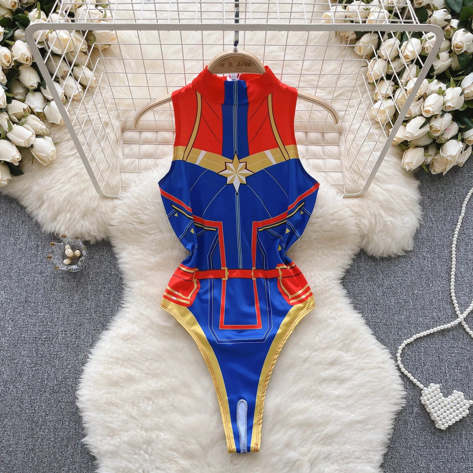 Sexy Lace Strap Jumpsuit Slim Fit Transparent Women's Pajamas Halter Playsuit Erotic Lingerie Catsuit Backless Hollowed Bodysuit