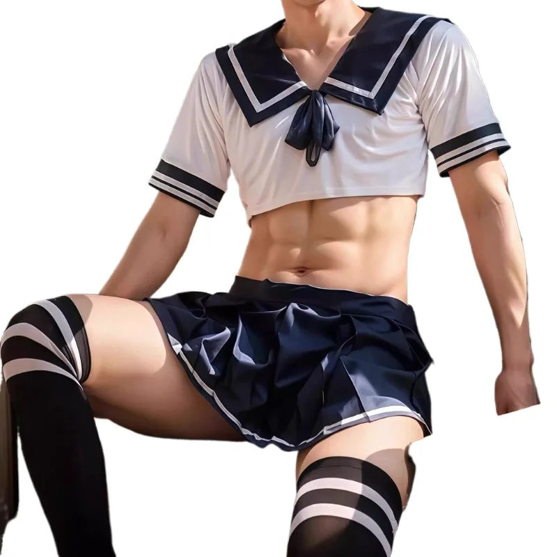 Men's Maid Lingerie Costume Set – Roleplay Cosplay Outfit for Cross-Dressing & Gender Expression | Plus Size Available
