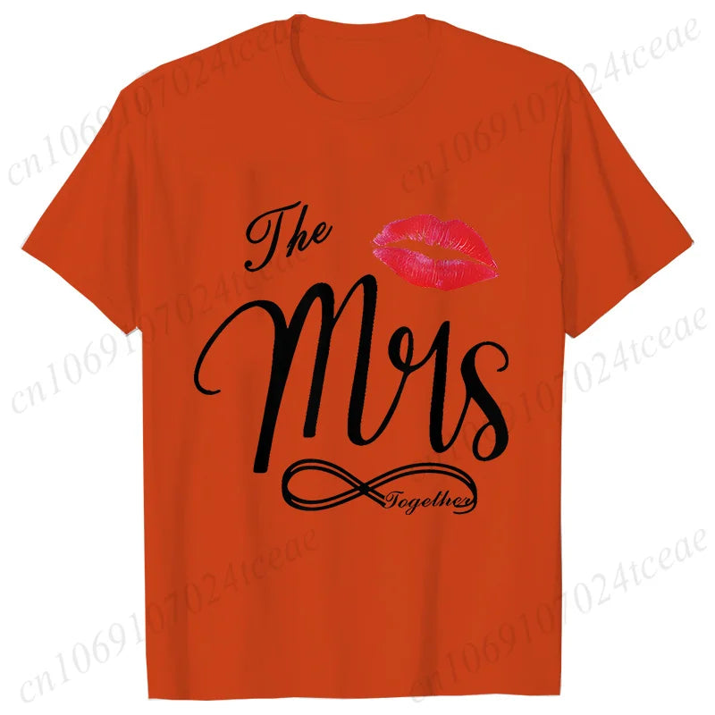 Personalized Mr. and Mrs. Shirt,Wifey Hubby T-shirts,Just Married Tops,Wedding Anniversary Gift,Matching Couples Lover Shirts