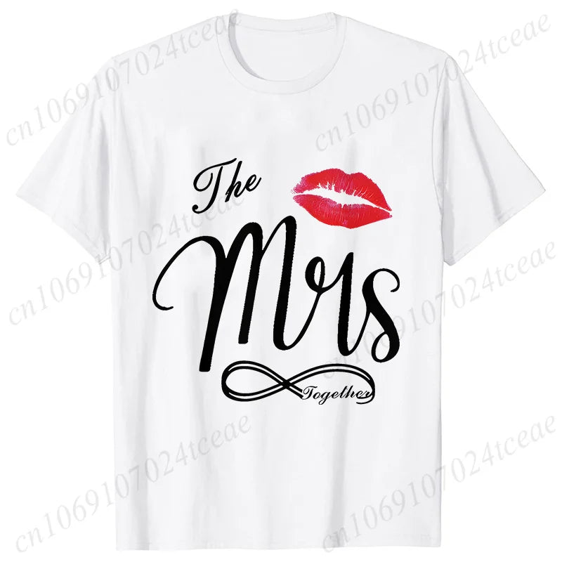 Personalized Mr. and Mrs. Shirt,Wifey Hubby T-shirts,Just Married Tops,Wedding Anniversary Gift,Matching Couples Lover Shirts