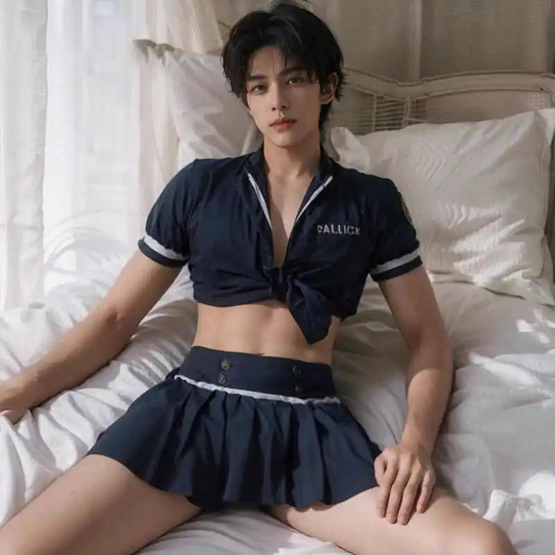 Men's Maid Lingerie Costume Set – Roleplay Cosplay Outfit for Cross-Dressing & Gender Expression | Plus Size Available