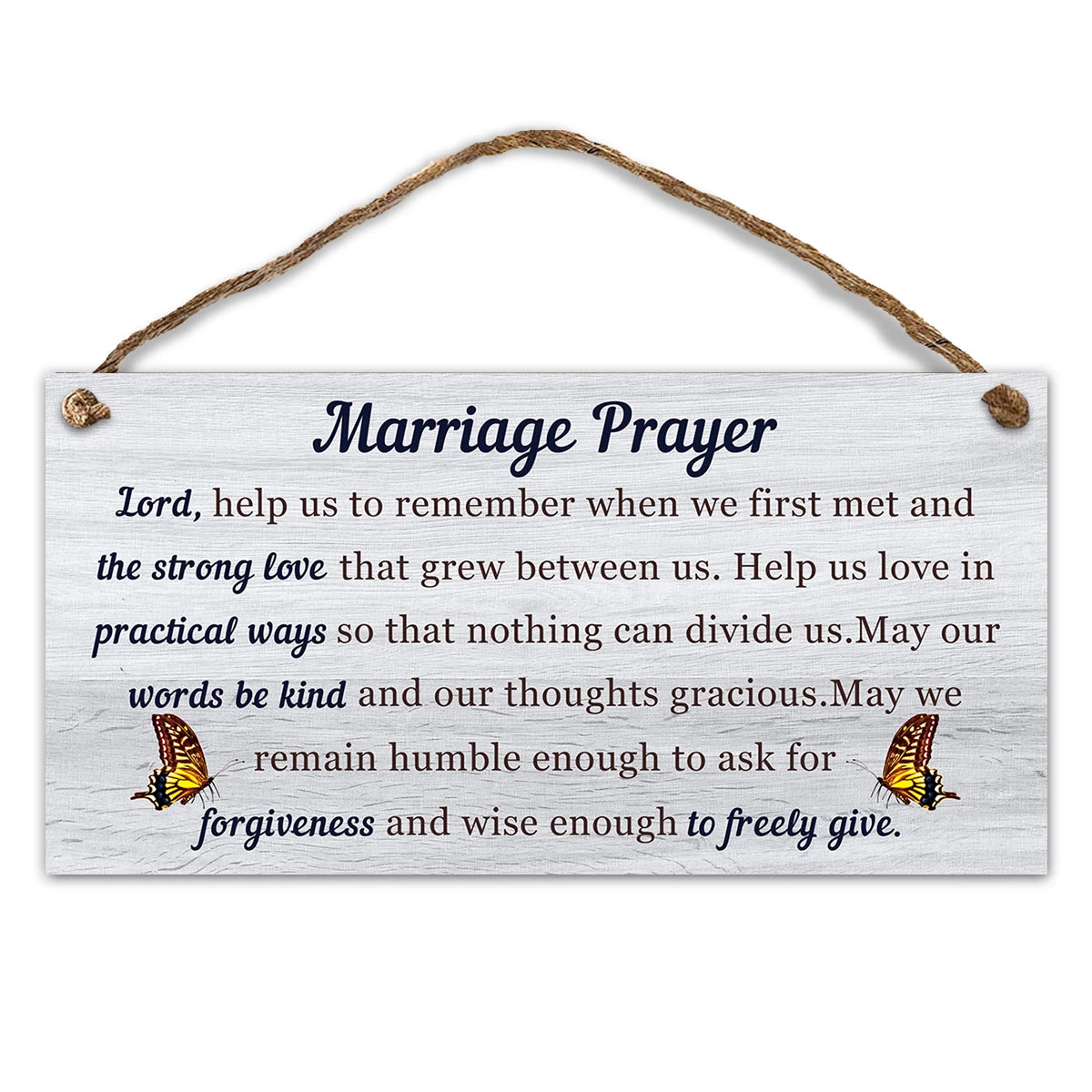 Marriage Prayer Wood Plaque,Decorative Wall Art Room Decor, Farmhouse Hanging Wood Sign,Christian Wall Decor,Wedding Decoration