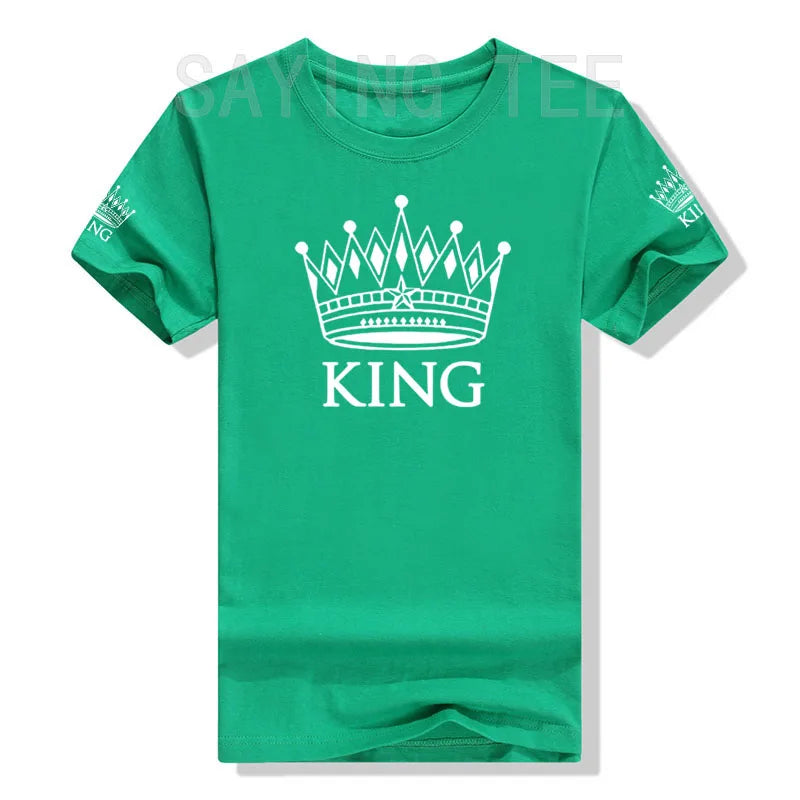 Matching Shirts for Couples Set for Him and Her King Queen T-Shirts Boyfriends Girlfriends Clothes Short Sleeve Graphic Tee Tops