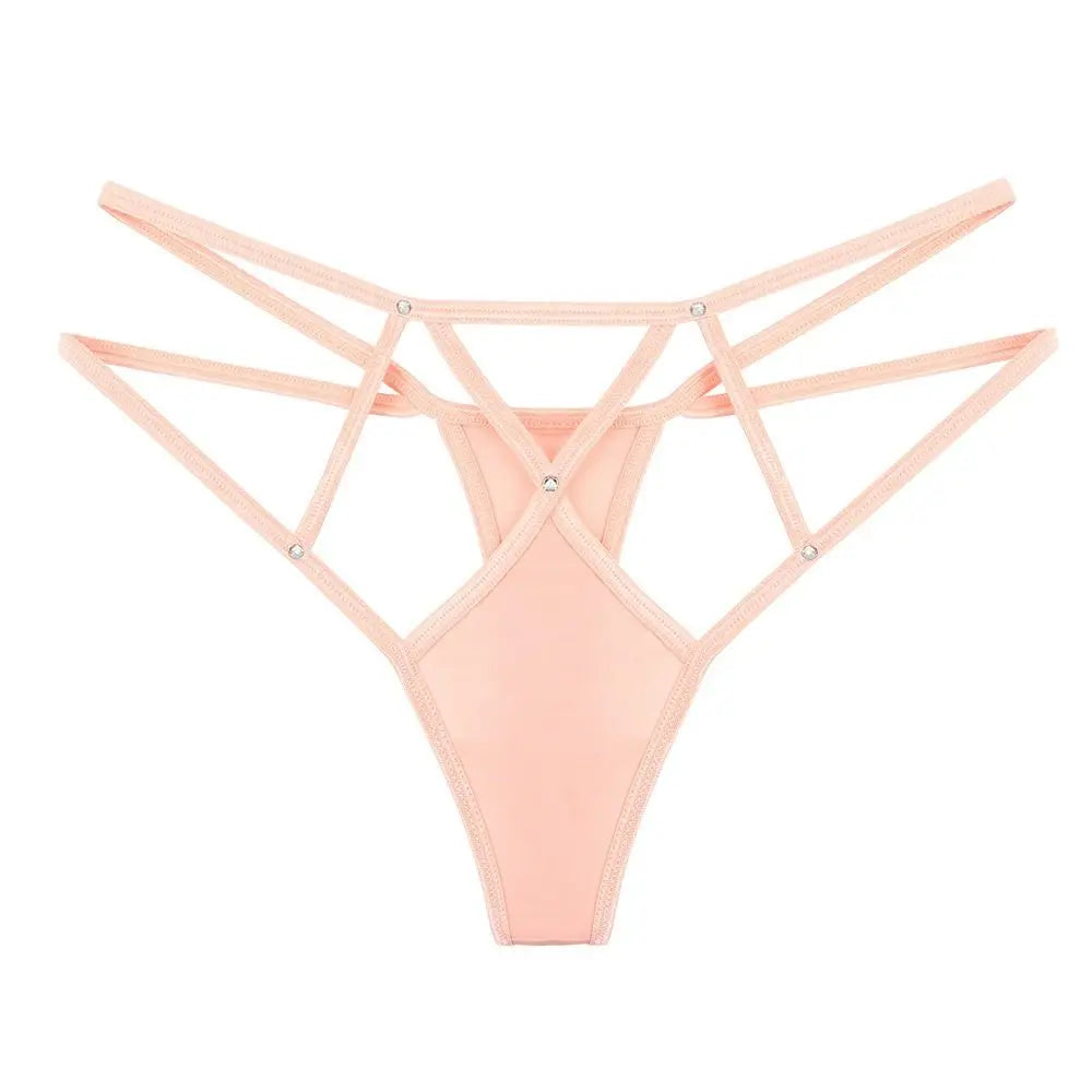 Women's Sexy Lace Hollow Out Thong Panties – Low Rise G-String Underwear | Comfortable Nylon Ice Silk Intimate Wear