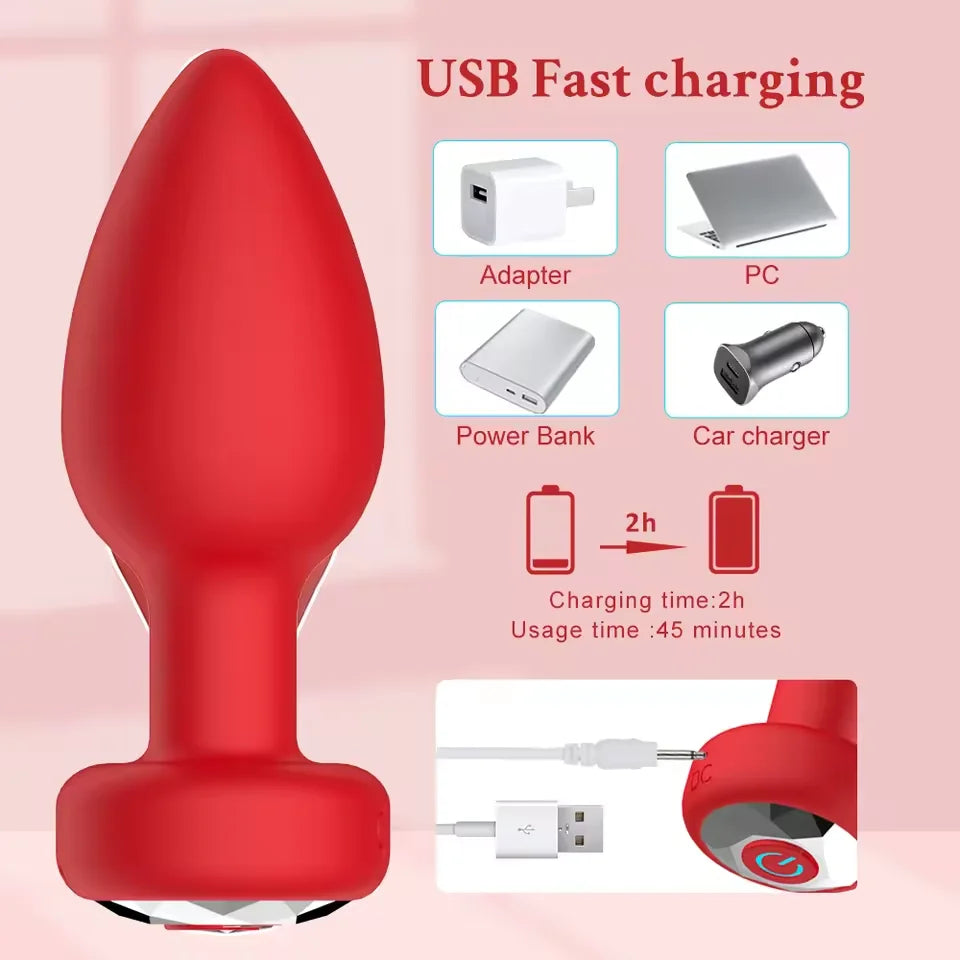 Anal Plug Vibrator Wireless Butt Plug Prostate Vibrating Massager APP Remote Control Female Masturbator Sex Toys for Women Men