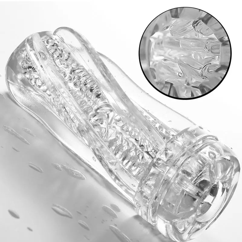 Male Masturbator Pocket Pussy Cup – Soft Transparent Vacuum Stroker