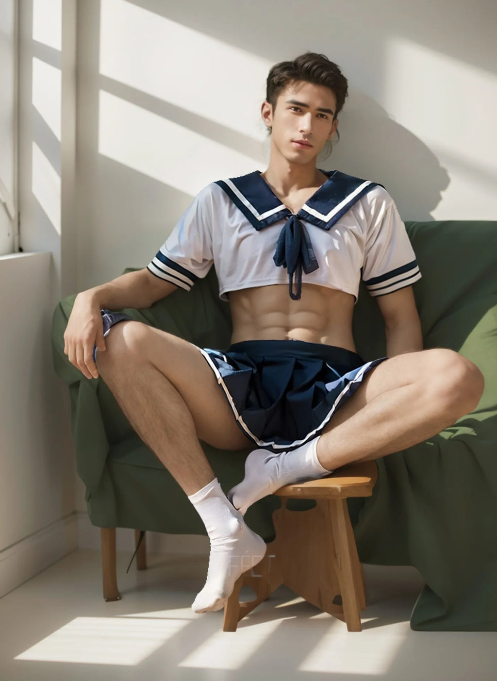 Men's Maid Lingerie Costume Set – Roleplay Cosplay Outfit for Cross-Dressing & Gender Expression | Plus Size Available