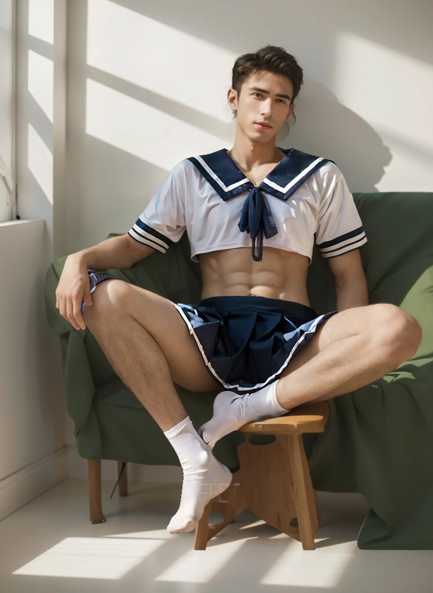Men's Maid Lingerie Costume Set – Roleplay Cosplay Outfit for Cross-Dressing & Gender Expression | Plus Size Available