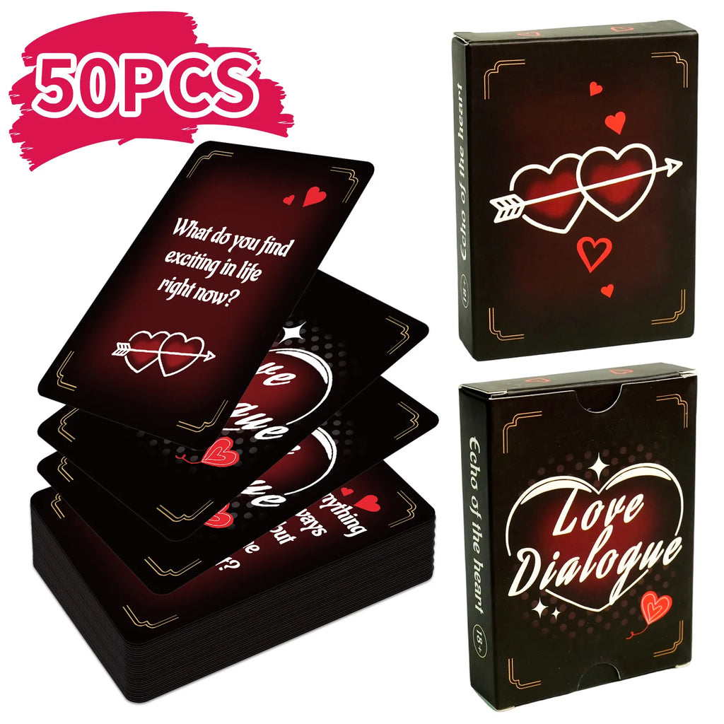 50-Pack Couple Interaction Question-Answer Game Cards Married Fun Leisure Entertainment Dialogue Cards