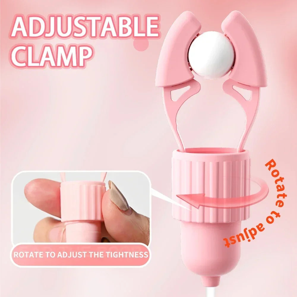 Vibrating Nipple Clamp Vibrator Female Breast Massage Labia Clitoris Clip Stimulation Massager Adult Sex Toy For Women