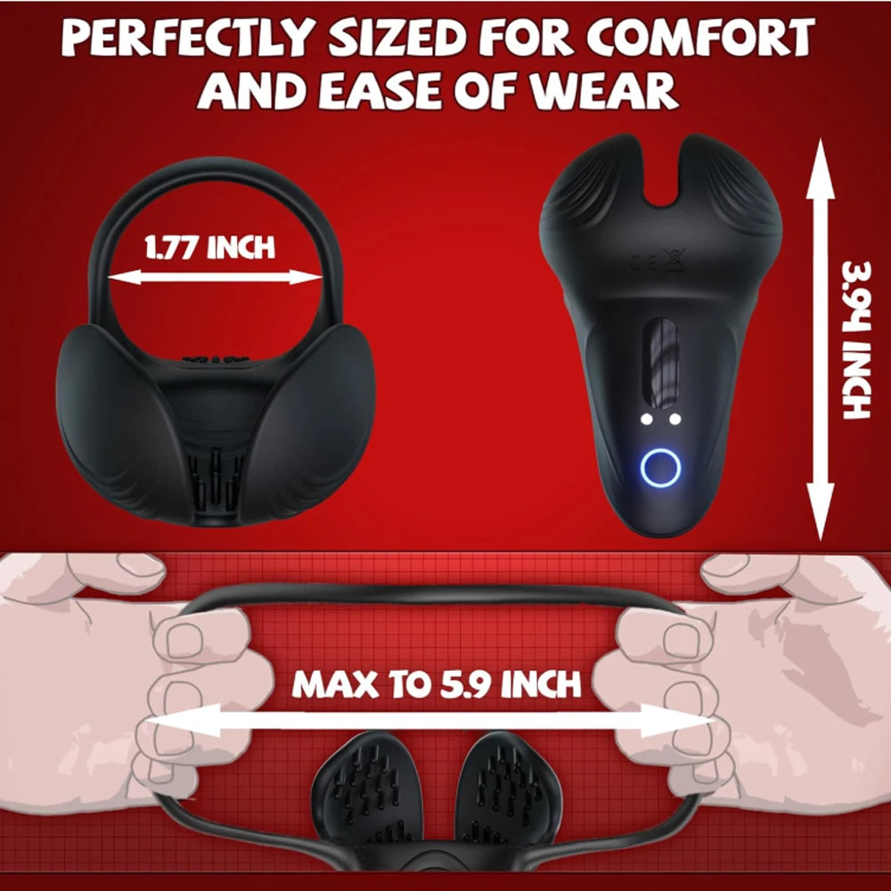 Vibrating Cock Ring Penis Ring Vibrator with 10 Vibrations Remote Control Male Sex Toy for Testicle Stimulator Adult Toy for Men