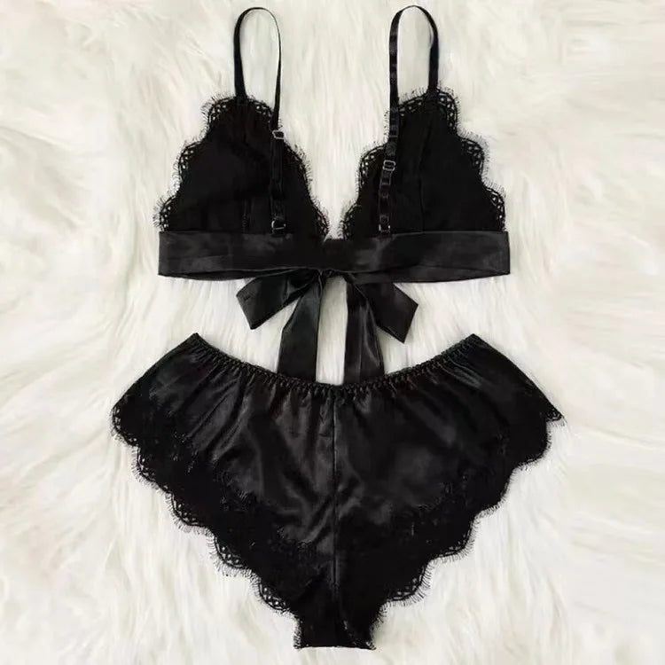 Women's Sexy Pajamas Nightgowns Lingerie Shorts 4-piece Lace Camisole Pajama Set Home Robe Nightgowns Leisure wear