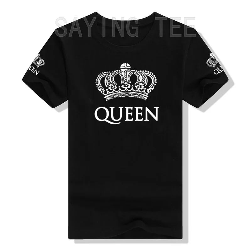 Matching Shirts for Couples Set for Him and Her King Queen T-Shirts Boyfriends Girlfriends Clothes Short Sleeve Graphic Tee Tops