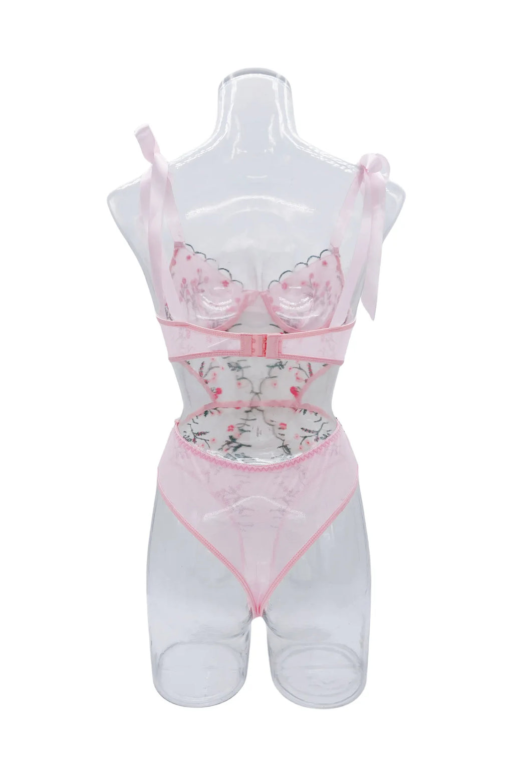Women's Lace Bra & Panty Set – Floral Underwire Lingerie with Adjustable Straps | Elegant Intimate Wear