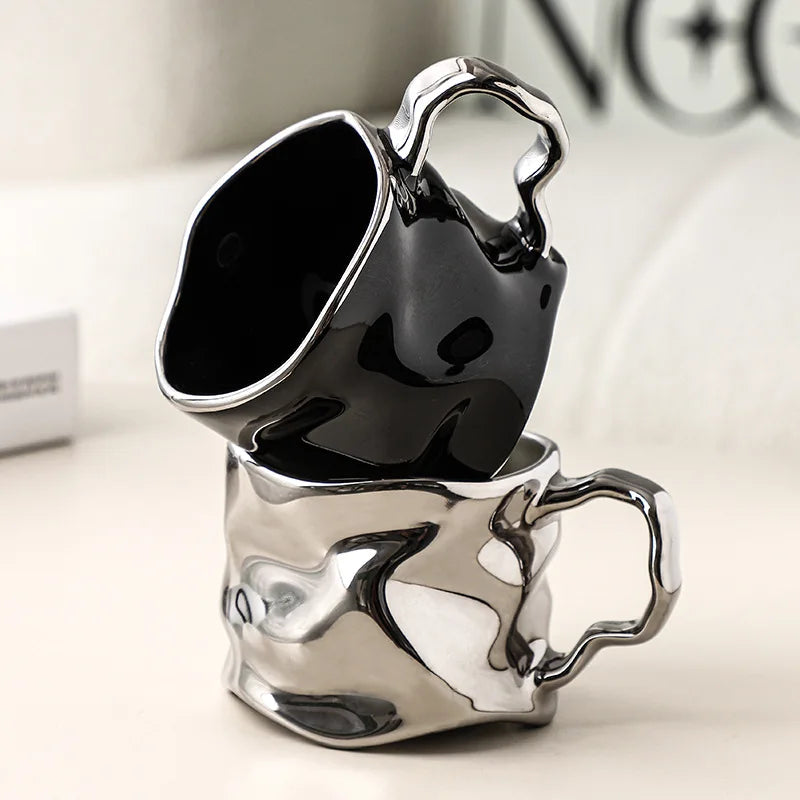 Irregular Ceramic Mugs Creative Coffee Cups Couple's Home Cups Ceramic Mugs Living Room Drinking Utensils Ceramic Mugs Gifts