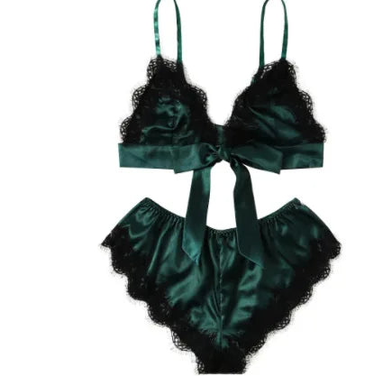 Women's Sexy Pajamas Nightgowns Lingerie Shorts 4-piece Lace Camisole Pajama Set Home Robe Nightgowns Leisure wear