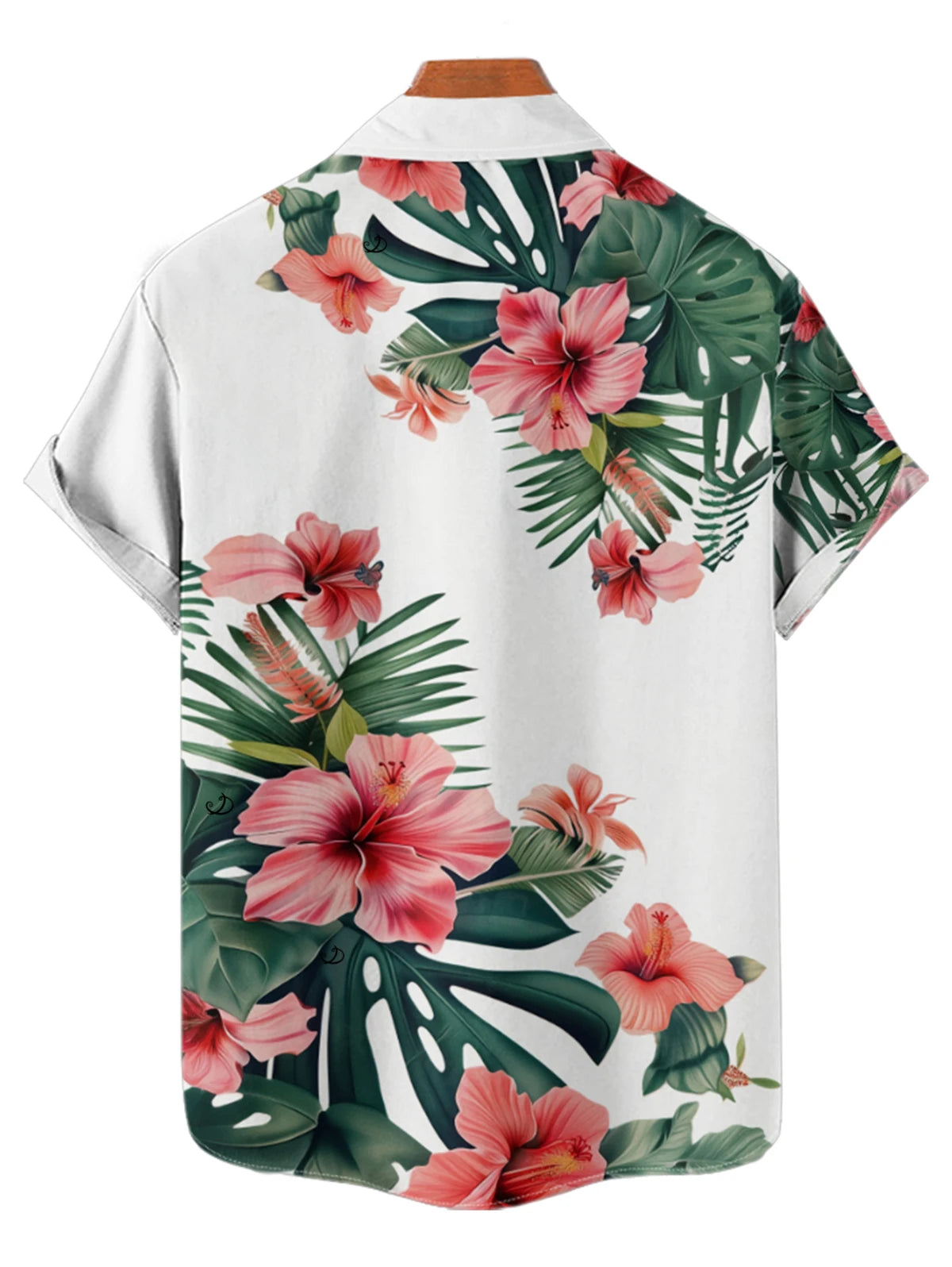 Dressfo Couple Matching set Hawaii Vacation Tropical Flower Print Belted Mini Dress And Short Sleeve Shirt Matching Outfit