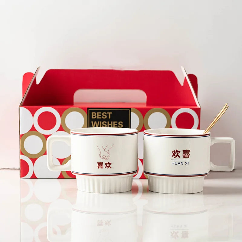 Wedding cup A pair of mugs wedding gift to the couple boudoir couple cup gift box with hand gifts