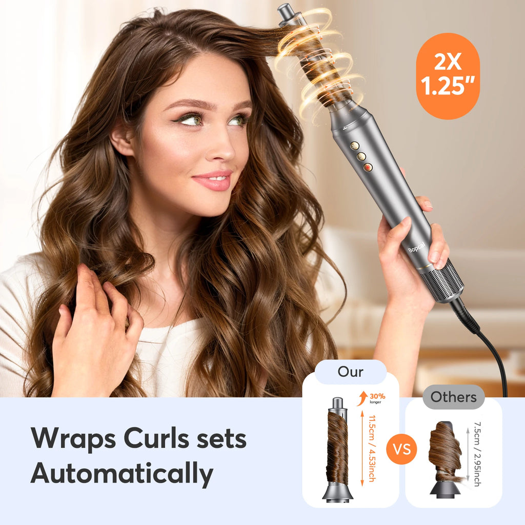 5 in 1 Hair Dryer,Multi Styling Tool,Straightener & 32mm Curling 300 Million Negative Ions Hair Care 1-3 Mins Quick Drying Gifts