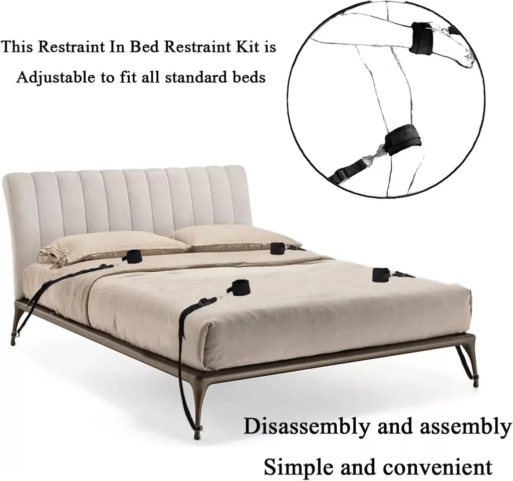 Bed BDSM Kit Set Sex Toy Handcuffs for Couple Woman Adult Supplies BDSM Restraints Bed Bondage Rope Sexual Handcuffs Sexy Game