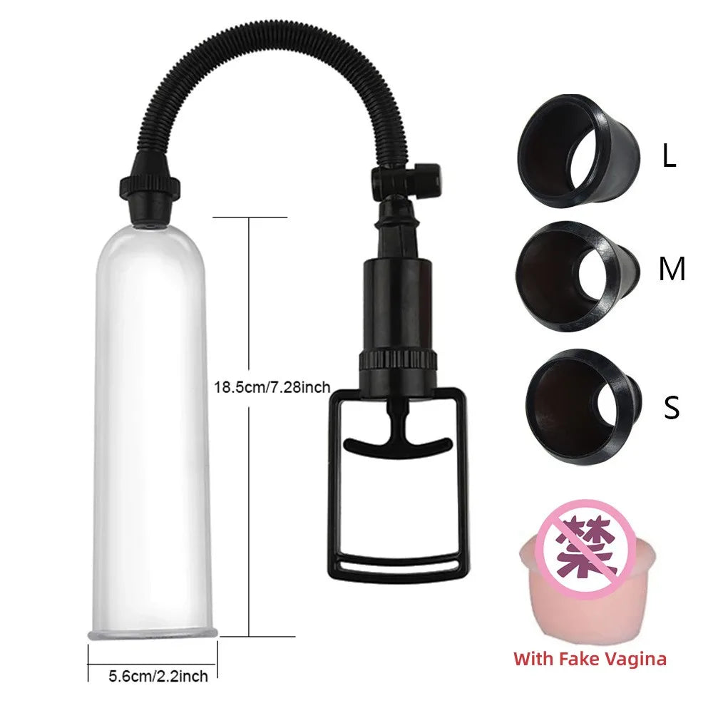 Adult Toy Penis Pump Male Masturbator for Adult Entertainment Penis Pump Increase Cock Length Enlarger Erotic For Adult Men 18+
