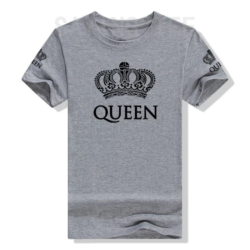 Matching Shirts for Couples Set for Him and Her King Queen T-Shirts Boyfriends Girlfriends Clothes Short Sleeve Graphic Tee Tops