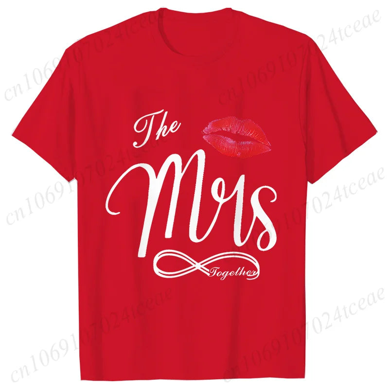 Personalized Mr. and Mrs. Shirt,Wifey Hubby T-shirts,Just Married Tops,Wedding Anniversary Gift,Matching Couples Lover Shirts