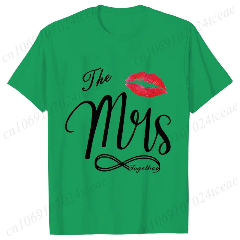 Personalized Mr. and Mrs. Shirt,Wifey Hubby T-shirts,Just Married Tops,Wedding Anniversary Gift,Matching Couples Lover Shirts