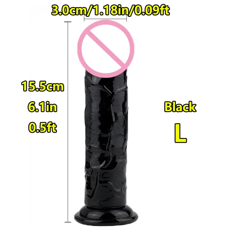 Realistic Suction Cup Dildo – Soft TPE G-Spot Massager | Waterproof Personal Wellness Toy for Solo & Couples