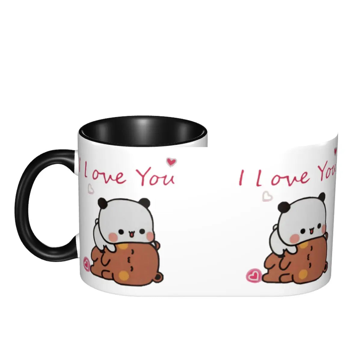 Panda And Brownie Coffee Mug DIY Custom True Love BuBu DuDu Couple Ceramic Mug Cup Creative Present