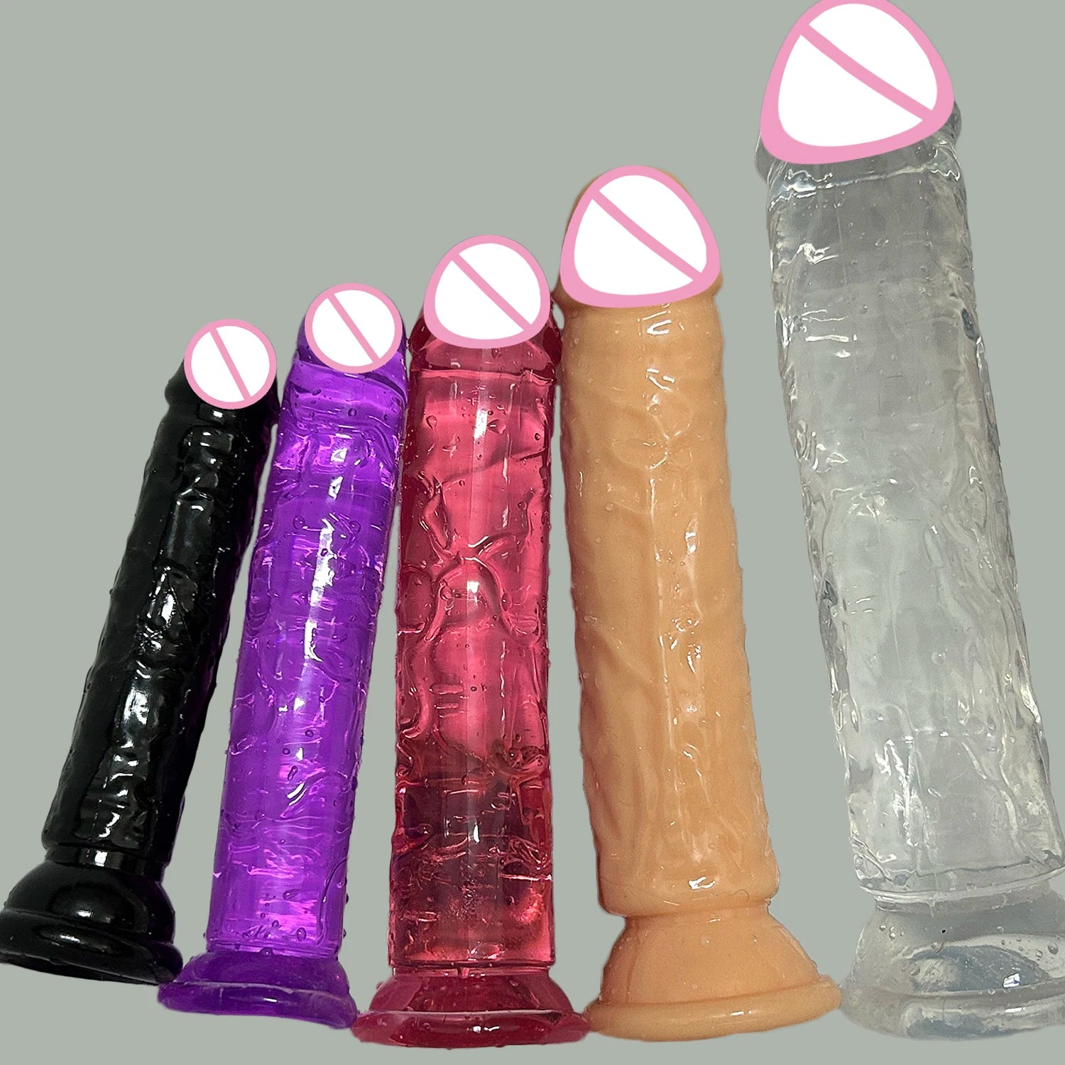 Realistic Jelly Dildo with Suction Cup – 6 Sizes for Women & Men