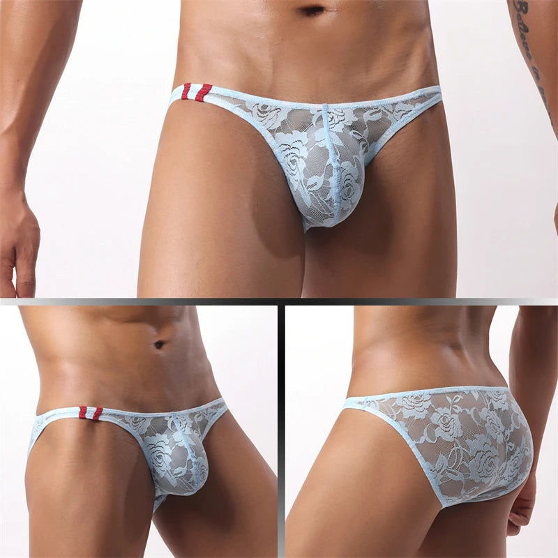Men's Sexy Lace Briefs – Soft Elastic Intimate Underwear for Men
