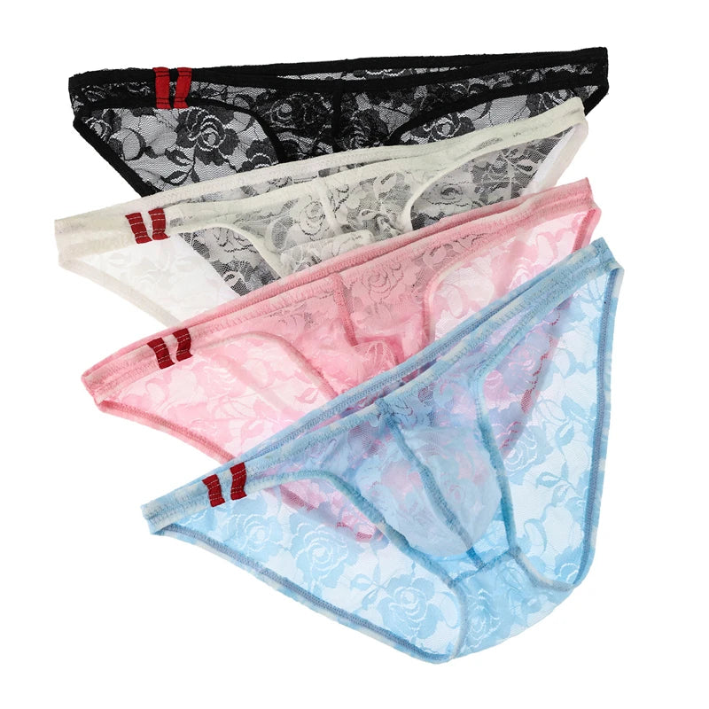 Men's Sexy Lace Briefs – Soft Elastic Intimate Underwear for Men